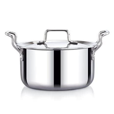 Praylady Nexon Series Triply 22 cm 4.2 L Stock Pot with SS Lid Healthy Non Toxic Casserole