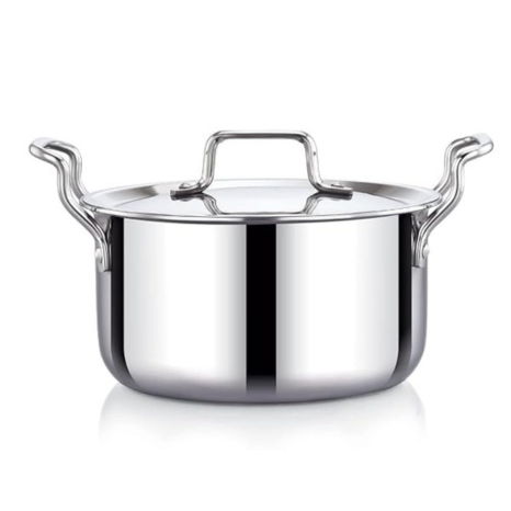 Praylady Nexon Series Triply 22 cm 4.2 L Stock Pot with SS Lid Healthy Non Toxic Casserole