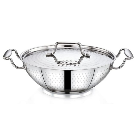 Praylady Stainless Steel Kadai with Lid Inox 3+ Series Dia 26cm 3.0L