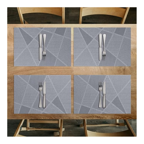 Spatlus Placemats Set Washable Indoor Outdoor Place Mats for Dining Table Sky Blue Set of 4