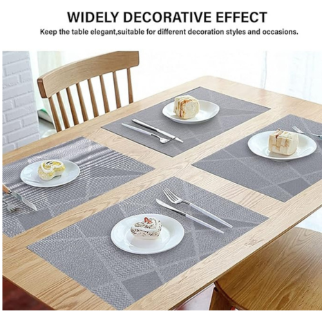 Spatlus Placemats Set Washable Indoor Outdoor Place Mats for Dining Table Sky Blue Set of 4