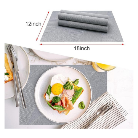 Spatlus Placemats Set Washable Indoor Outdoor Place Mats for Dining Table Sky Blue Set of 4