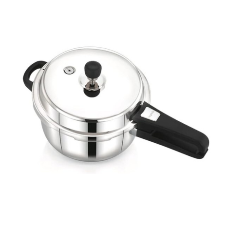 Praylady Stainless Steel Pressure Cooker with Outer Lid Induction Compatible 2 Litre Silver