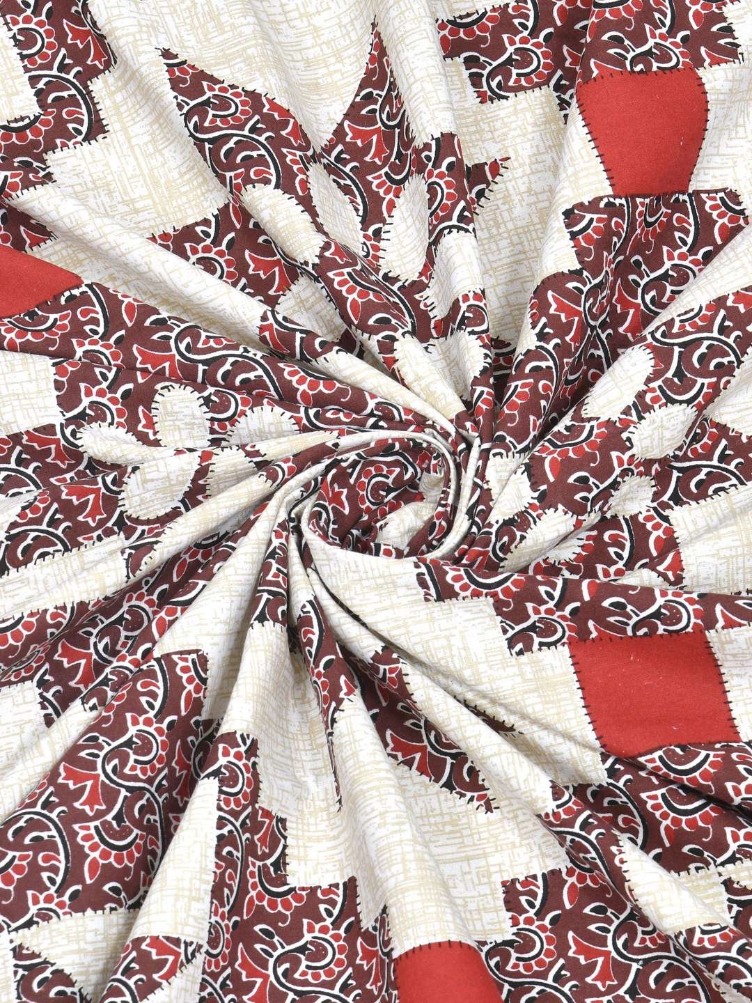 100% Pure Cotton Traditional Printed Bedsheet for Double Bed King Size Bedsheet with 2 Pillow Covers