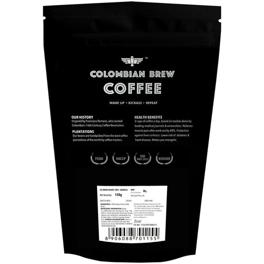 Colombian Brew 100% Arabica Green Coffee Beans for Weight Loss 150g