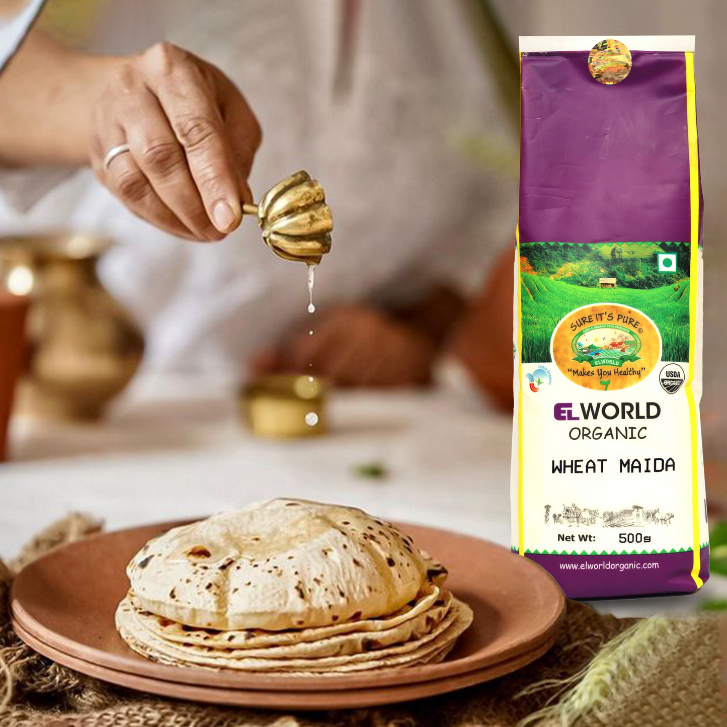 Elworld Agro & Organic Food Products Wheat Maida 500 g