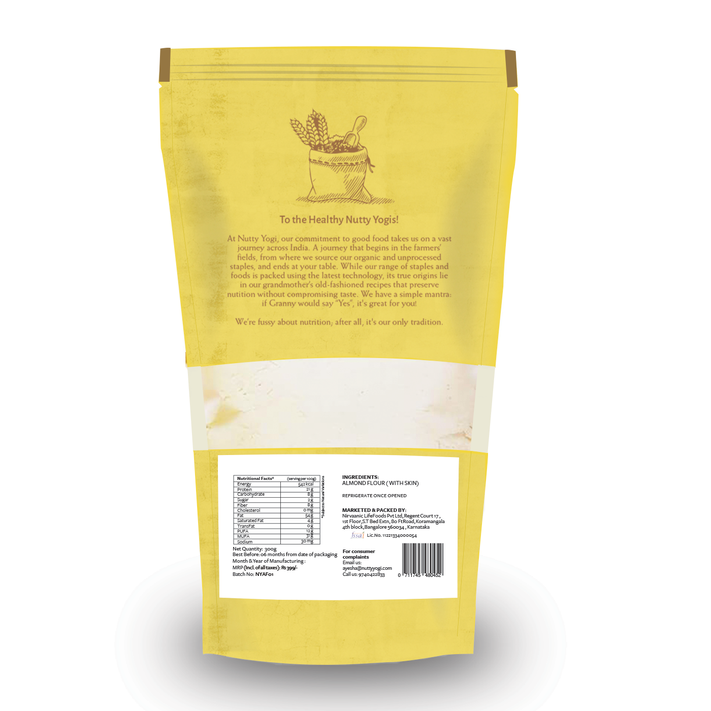 Nutty Yogi Natural Almond Flour (Gluten-Free, Low-carb, Un blanched)