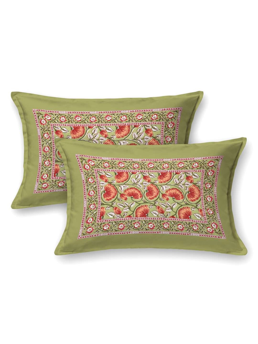 100% Pure Cotton Traditional Printed Bedsheet for Double Bed King Size Bedsheet with 2 Pillow Covers