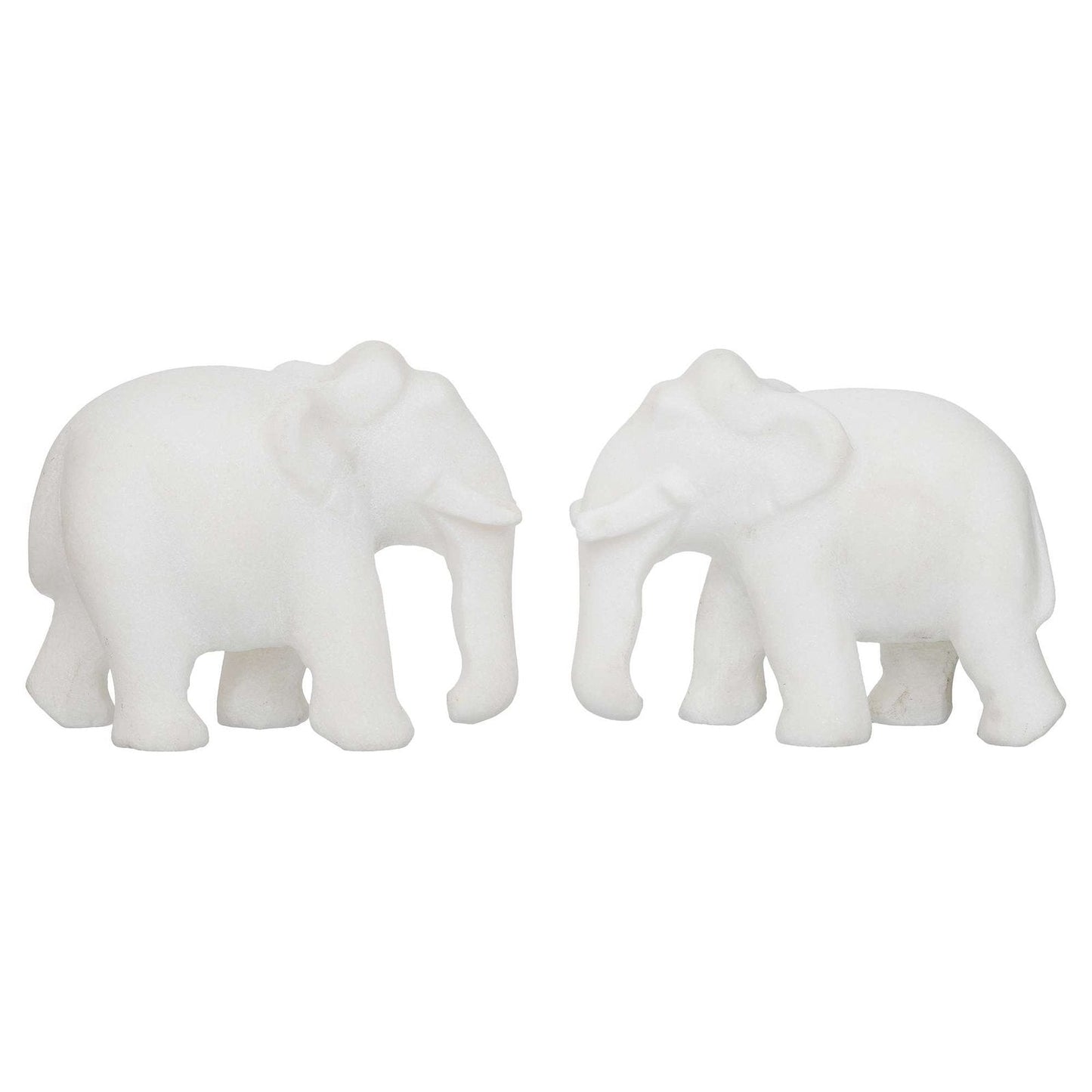 White Marble Elephant Showpieces Home Decor for Living Room, Table, Shelf for Vastu, Feng Shui, Office Decor, Gifting