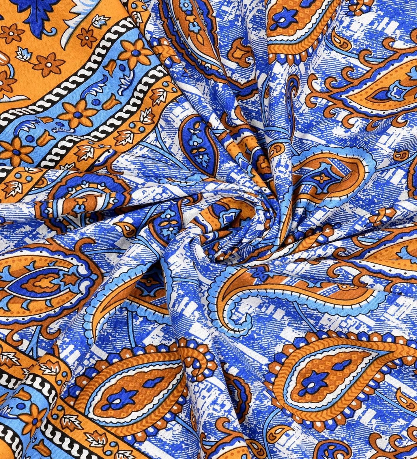 100% Pure Cotton Traditional Printed Bedsheet for Double Bed King Size Bedsheet with 2 Pillow Covers