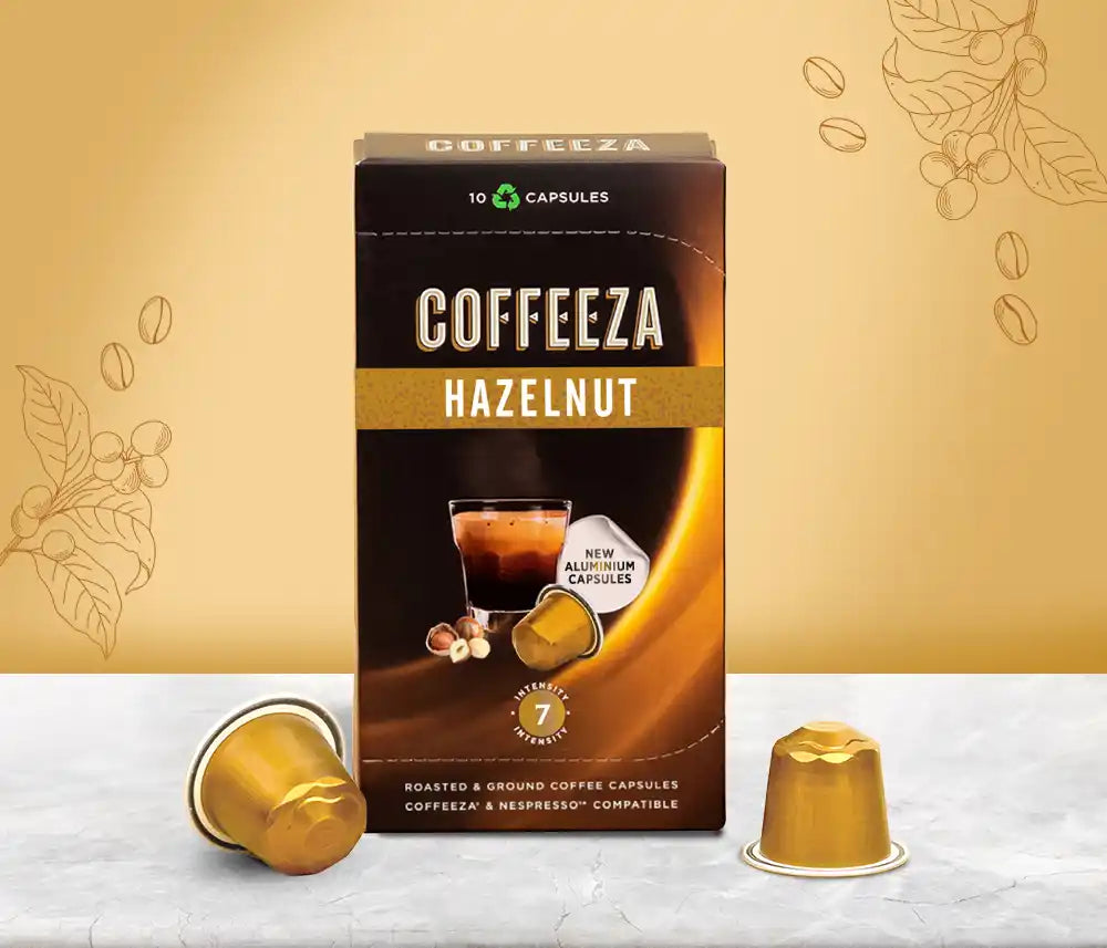 Hazelnut 100% Arabica Flavoured Aluminium Coffee Capsules