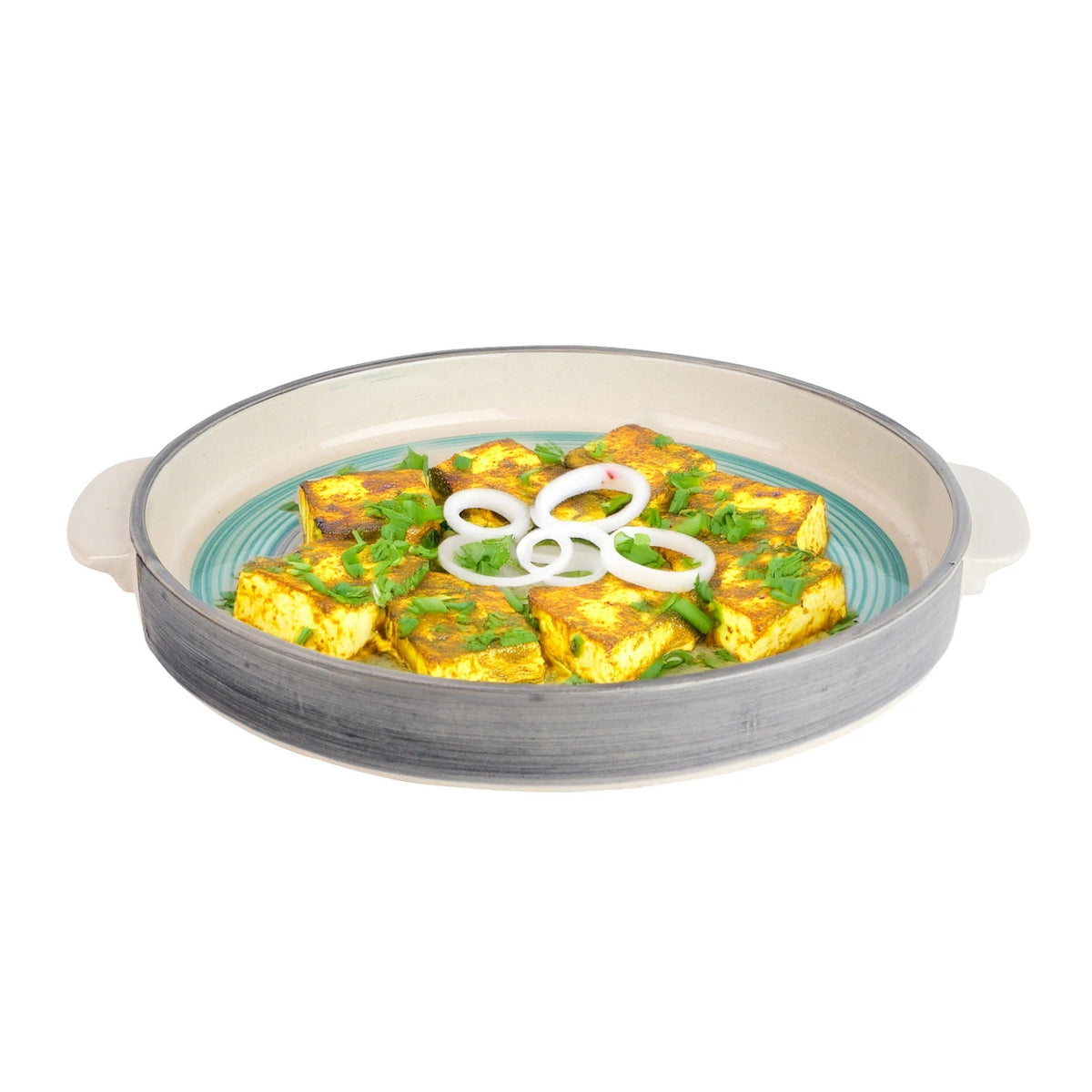 USHA SHRIRAM Ceramic Snack Plate 11 Inch Microwave Safe Chip Resistant Serving Platter Variant 1