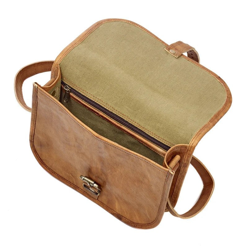 Craftshades – 5″7 Single Strip Handcrafted Messenger Leather Bag | 100% Genuine Leather