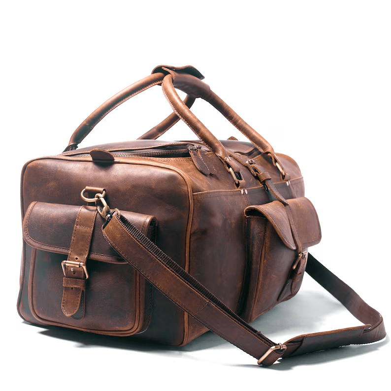 CraftShades Leather Duffle Bag – Elegance and Functionality in One