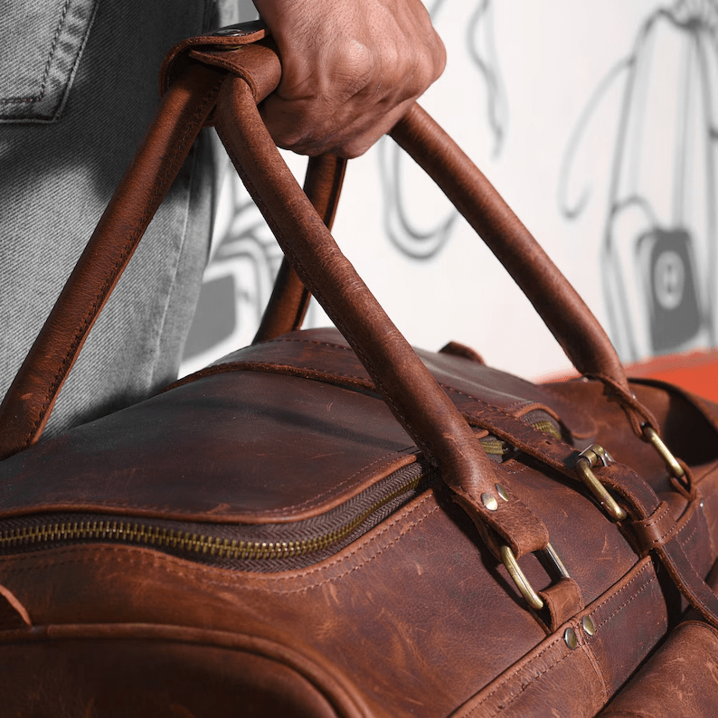 CraftShades Leather Duffle Bag – Elegance and Functionality in One