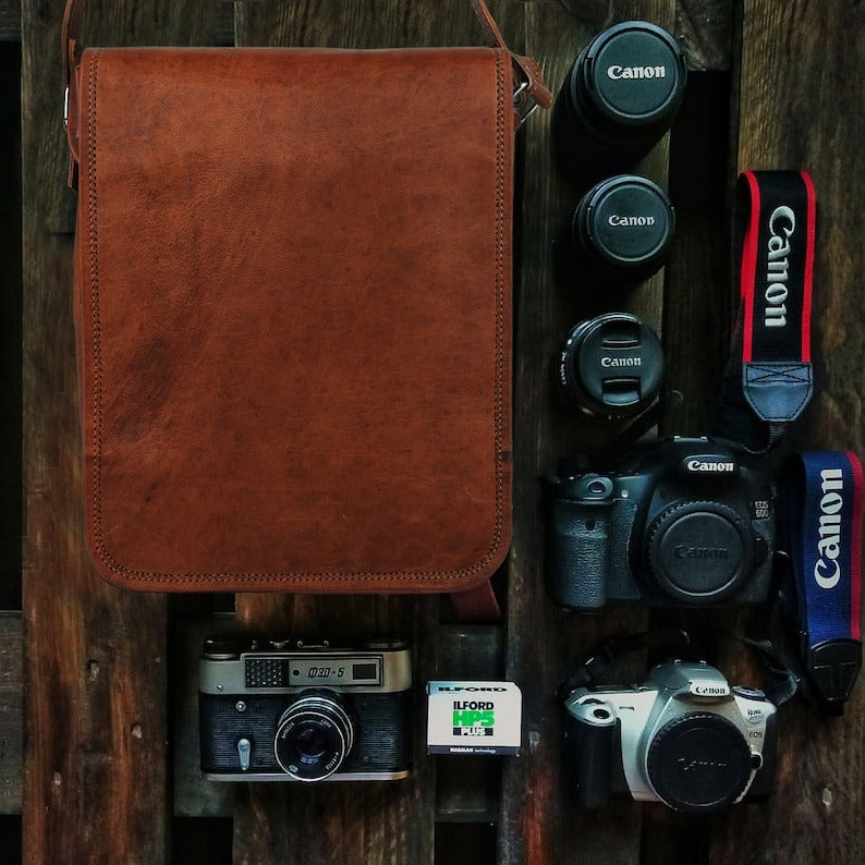 Craftshades – 9*11 inches Full Flap Handcrafted Goat Leather Sling Bag | 100% Genuine Leather