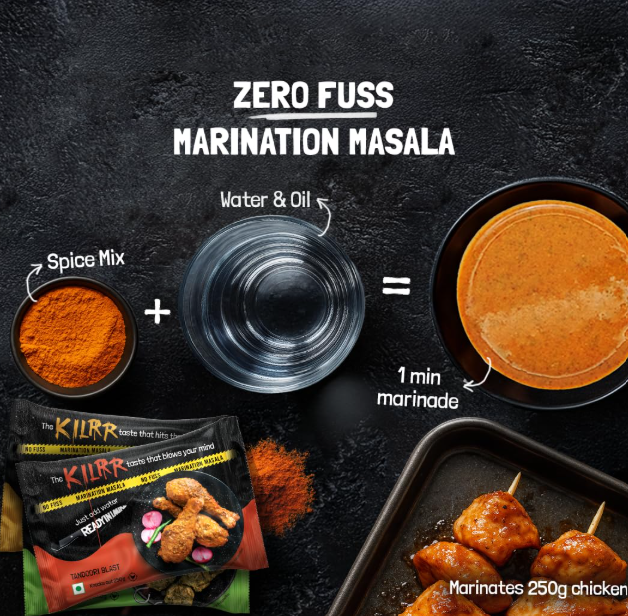 KILRR Chicken Marination Tandoori Masala for 1Kg Chicken - Pack of 4