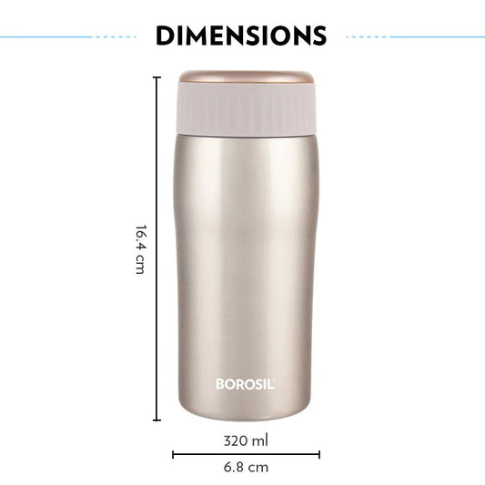 Borosil Cosmic Gold Insulated Tumbler 320ml
