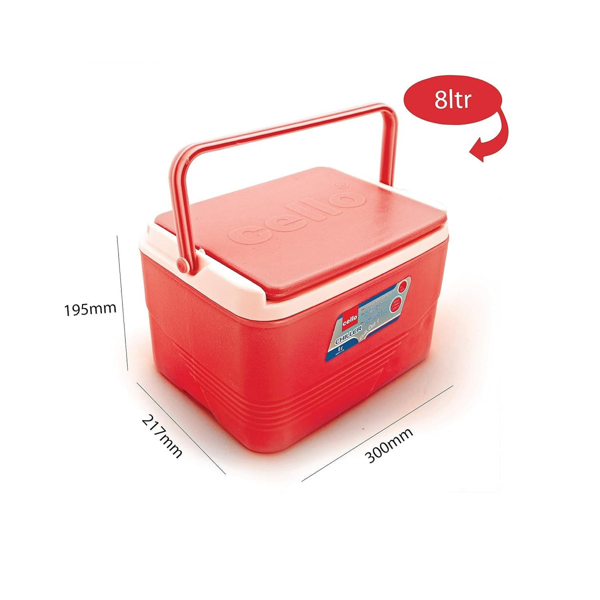 Cello Chiller Ice Box 8 Litre, Red