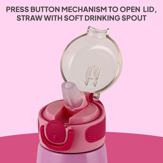 CELLO Kidzbee Flare 450 Insulated Stainless Steel Flask for Kids 444 ml Pink