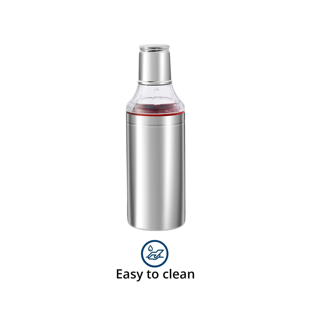 Kraft Stainless Steel Oil Dispenser Bottle with Cap and Nozzle - 1 Litre