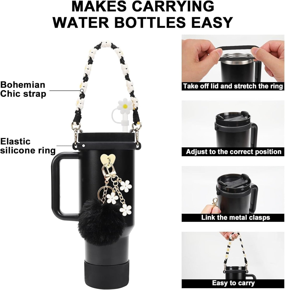 House of Quirk 7 Accessories Set - (Black, Tumbler Not Included)