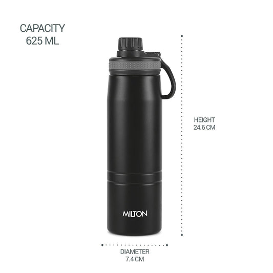 Milton Sparkle 600 Thermosteel Water Bottle - Black