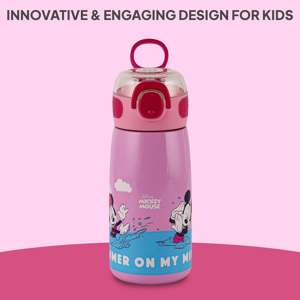 CELLO Kidzbee Flare 450 Insulated Stainless Steel Flask for Kids 444 ml Pink