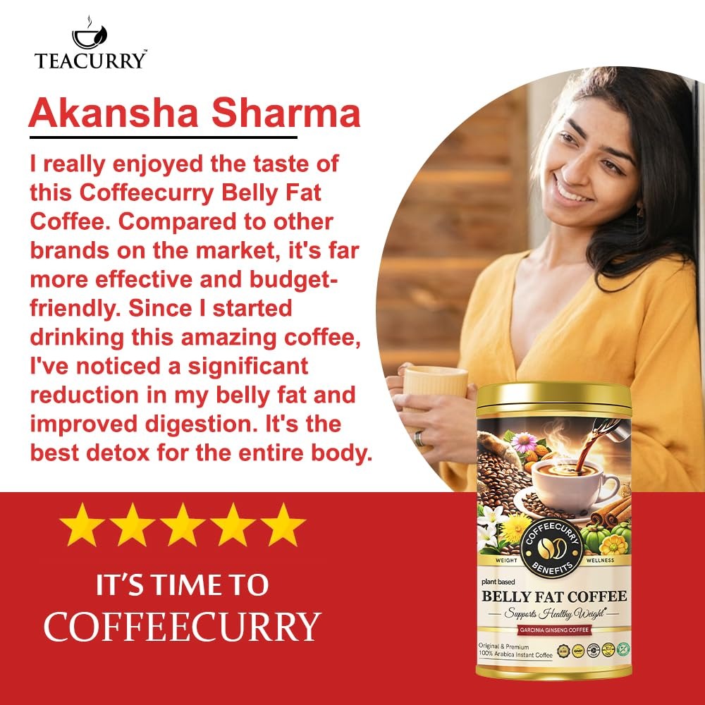 Coffeecurry Belly Fat Coffee Instant Coffee Powered with Herbs to Help Burn Stubborn Belly Fat