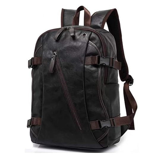 Fur Jaden Brown Backpack Bag for Men of Artificial Leather with Laptop Pocket