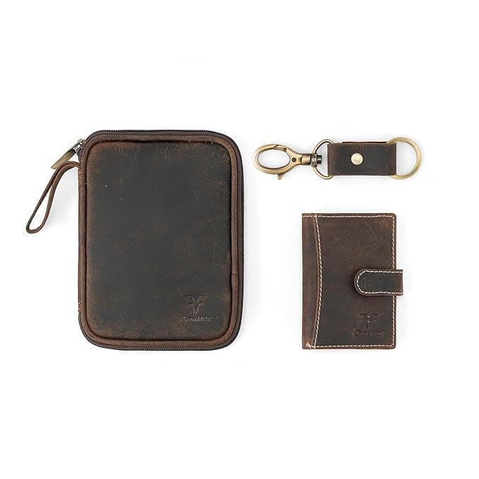 Leather Gift Hamper for Men,Tech Organizer for Travel and Daily Use