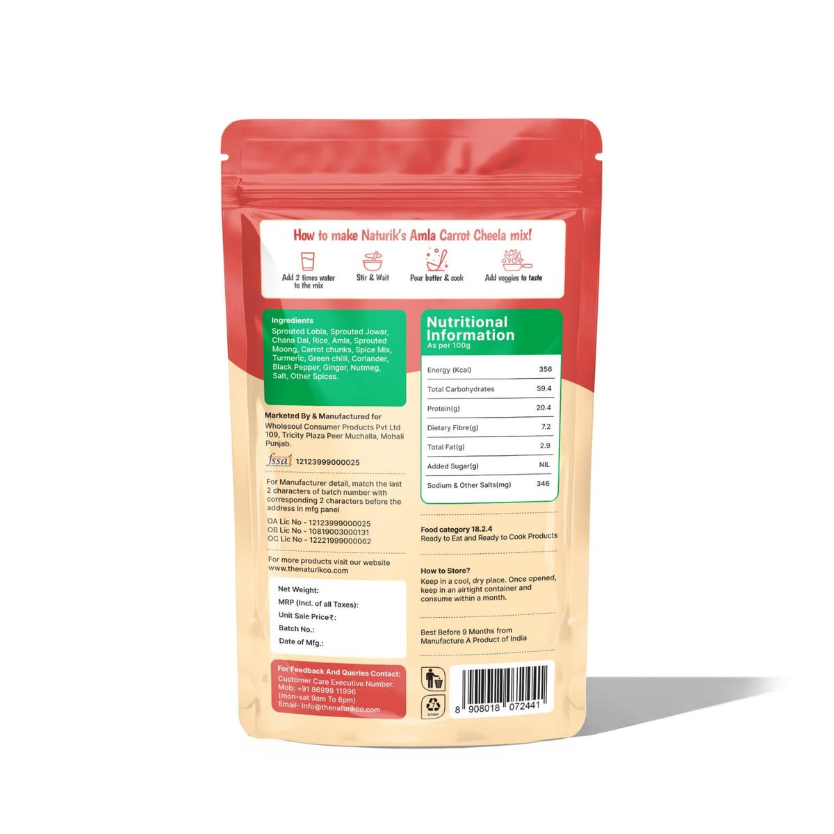 The Naturik Co Protein Cheela Mix - 200 gms