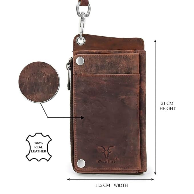 Hunter Leather Phone & Passport Holder Wallet/Card Holder