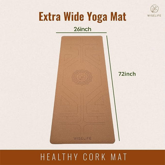 Wiselife Cork Natural Rubber Yoga Mat