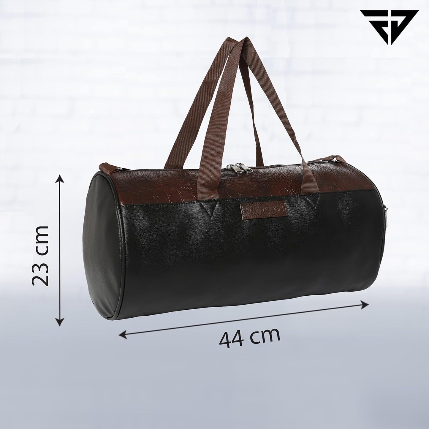 Fur Jaden Tan Leatherette Gym Bag for Men Women Boys Girls Travel Duffle Weekender Bag 23L