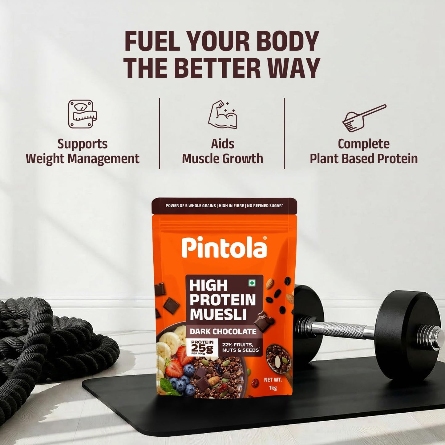 Pintola High Protein Dark Chocolate & Cranberry Muesli