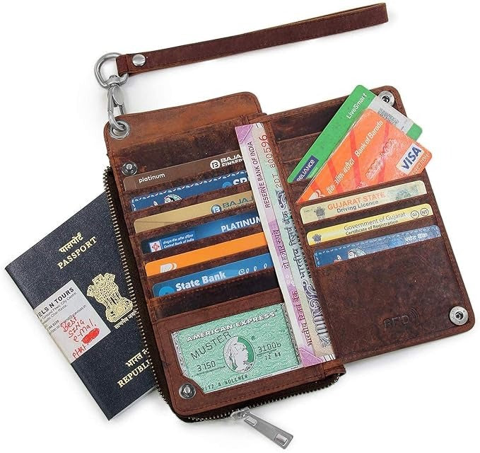 Hunter Leather Phone & Passport Holder Wallet/Card Holder