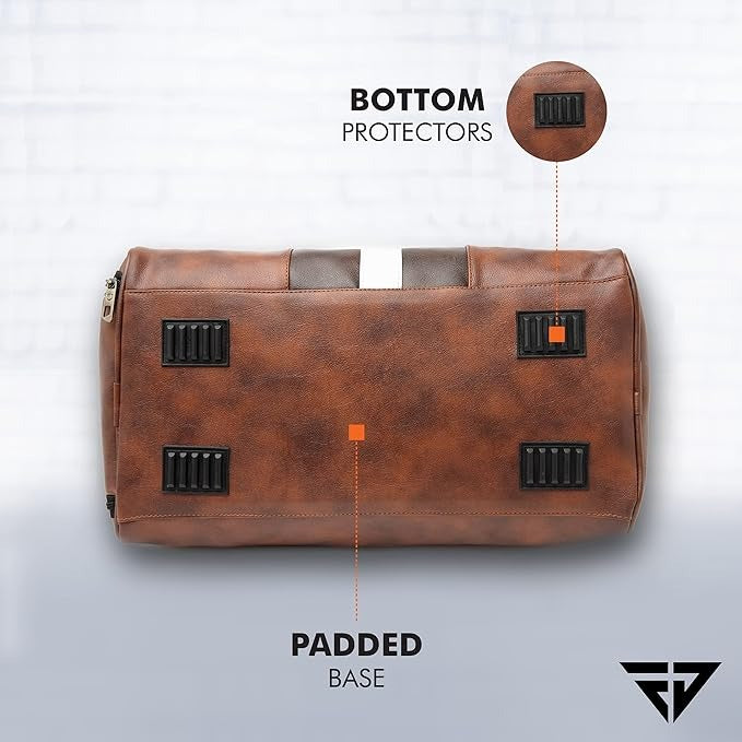 Fur Jaden Weekender Travel Duffle Bag with Separate Shoe/Laundry Compartment for Men & Women Made of Vegan Leather