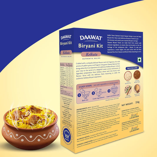 Daawat Biryani Kit Kolkata Authentic Recipe - 334 gms