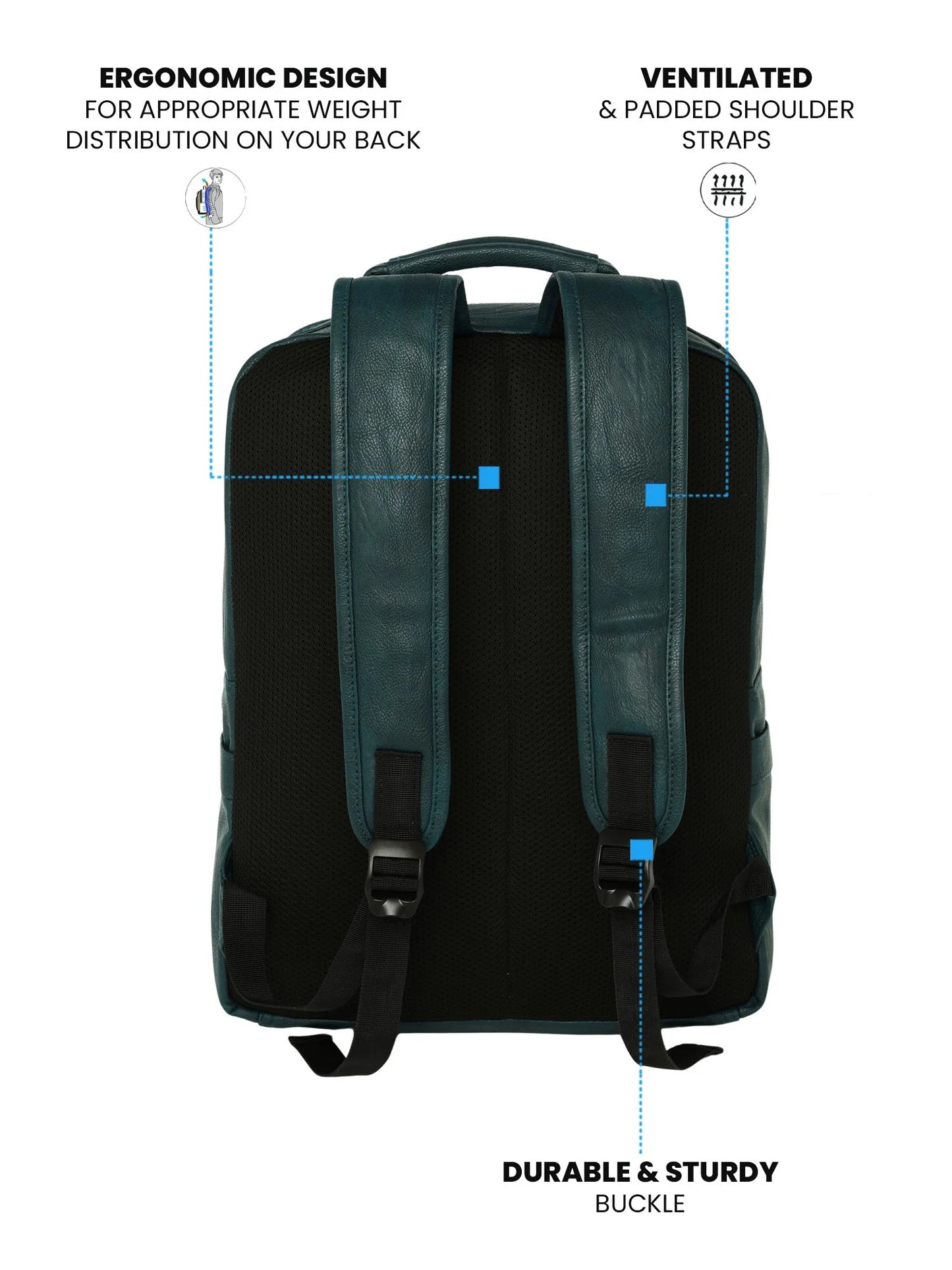 FUR JADEN Vegan Leather Stylish 15.6 Inch Laptop Backpack Travel Weekender Bag For Men Women