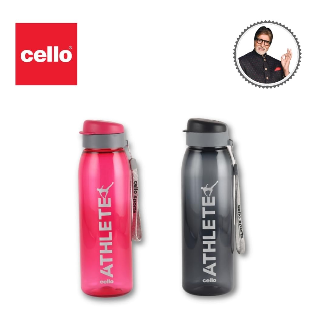 CELLO Athlete Water Bottles Set of 2 Pcs For Daily Use, 800 ml