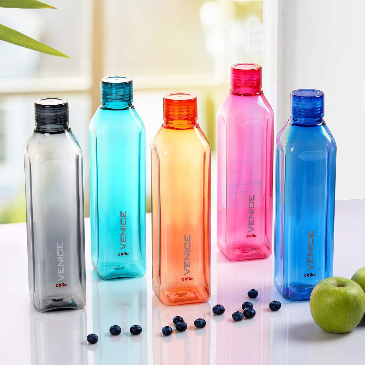 Cello Venice Water Bottles Set of 5 Pcs - 1000ml