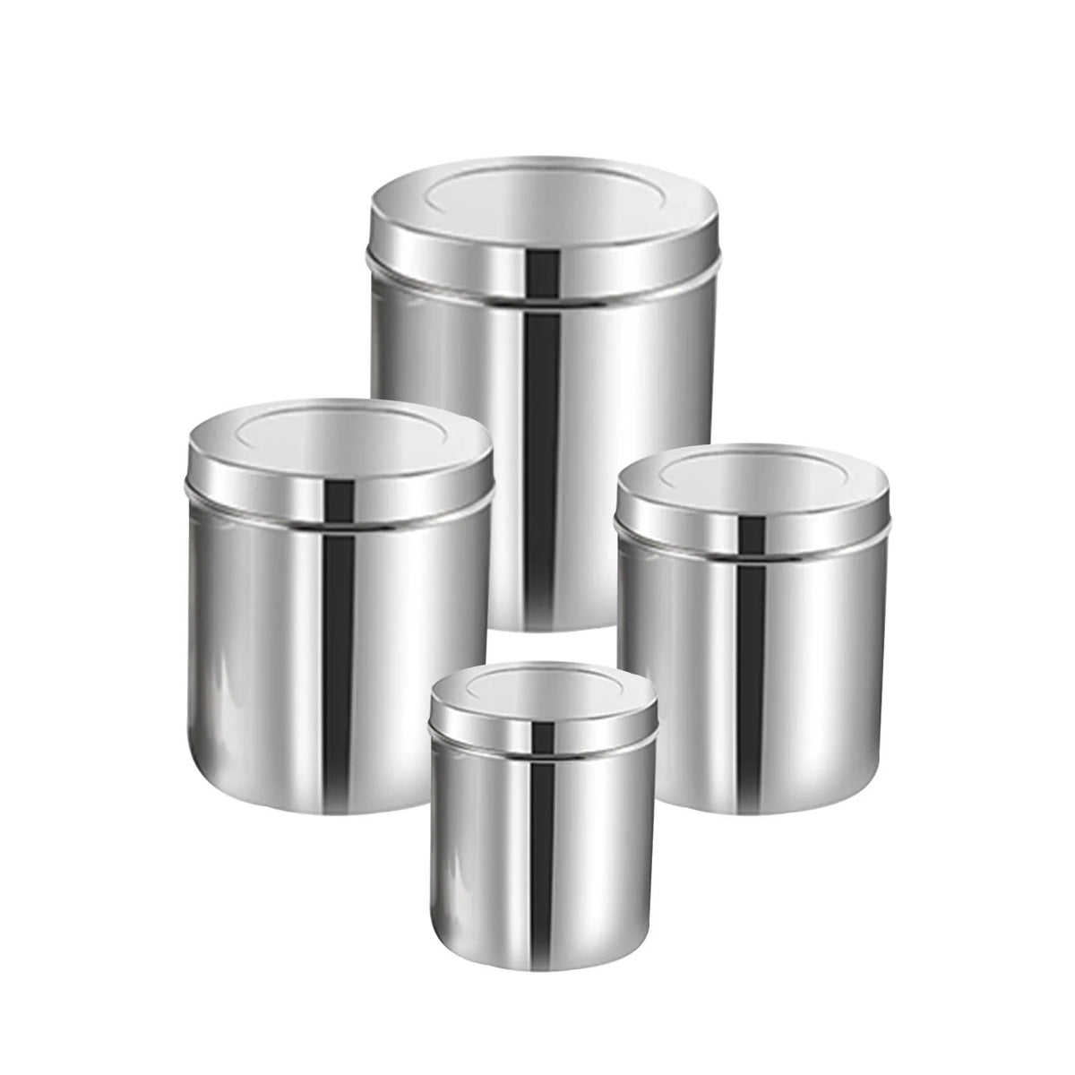 Kraft Deep Stainless Steel Kitchen Storage Dabba Set of 4 – 10 cm x 14 cm