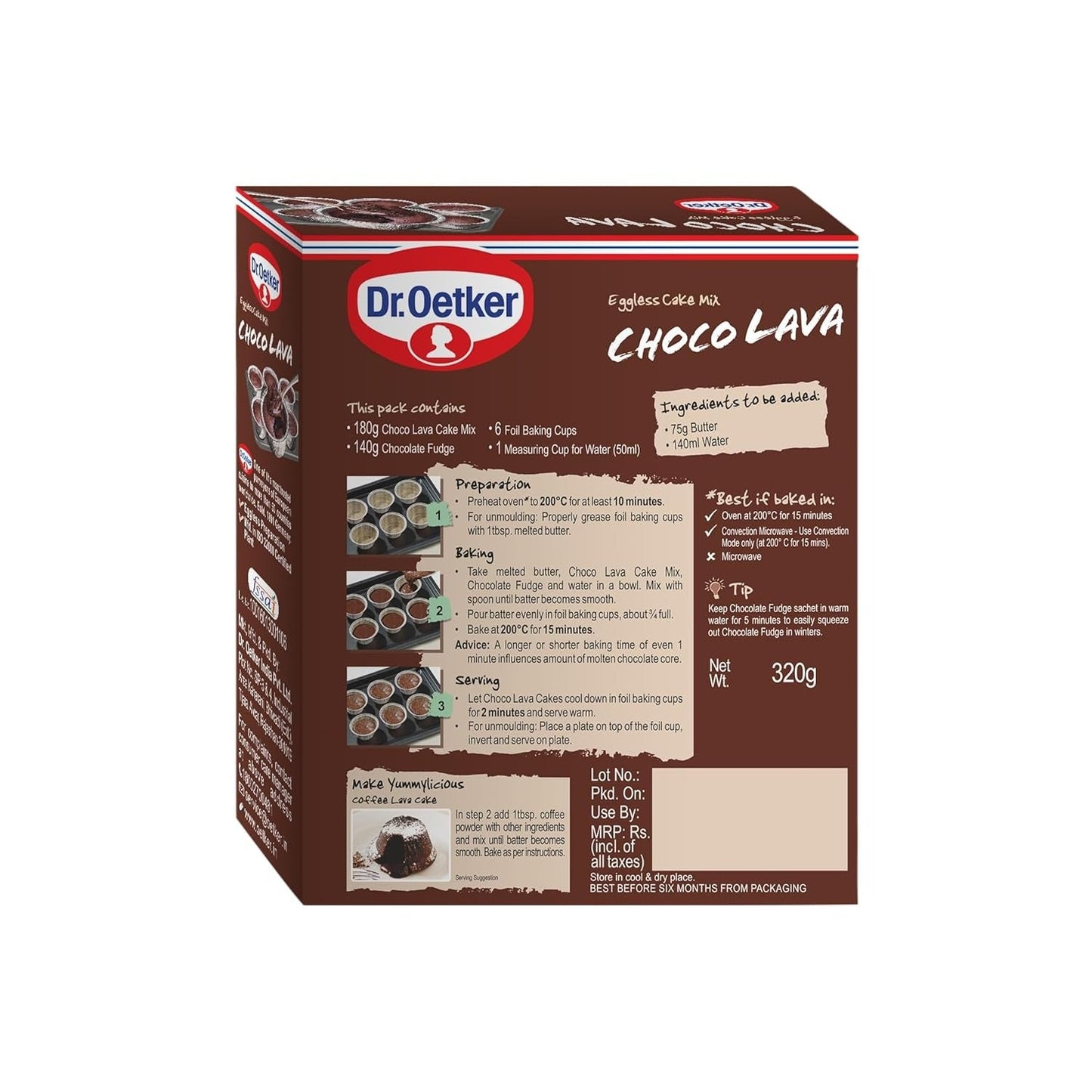 Dr. Oetker Choco Lava Cake Mix - 320g