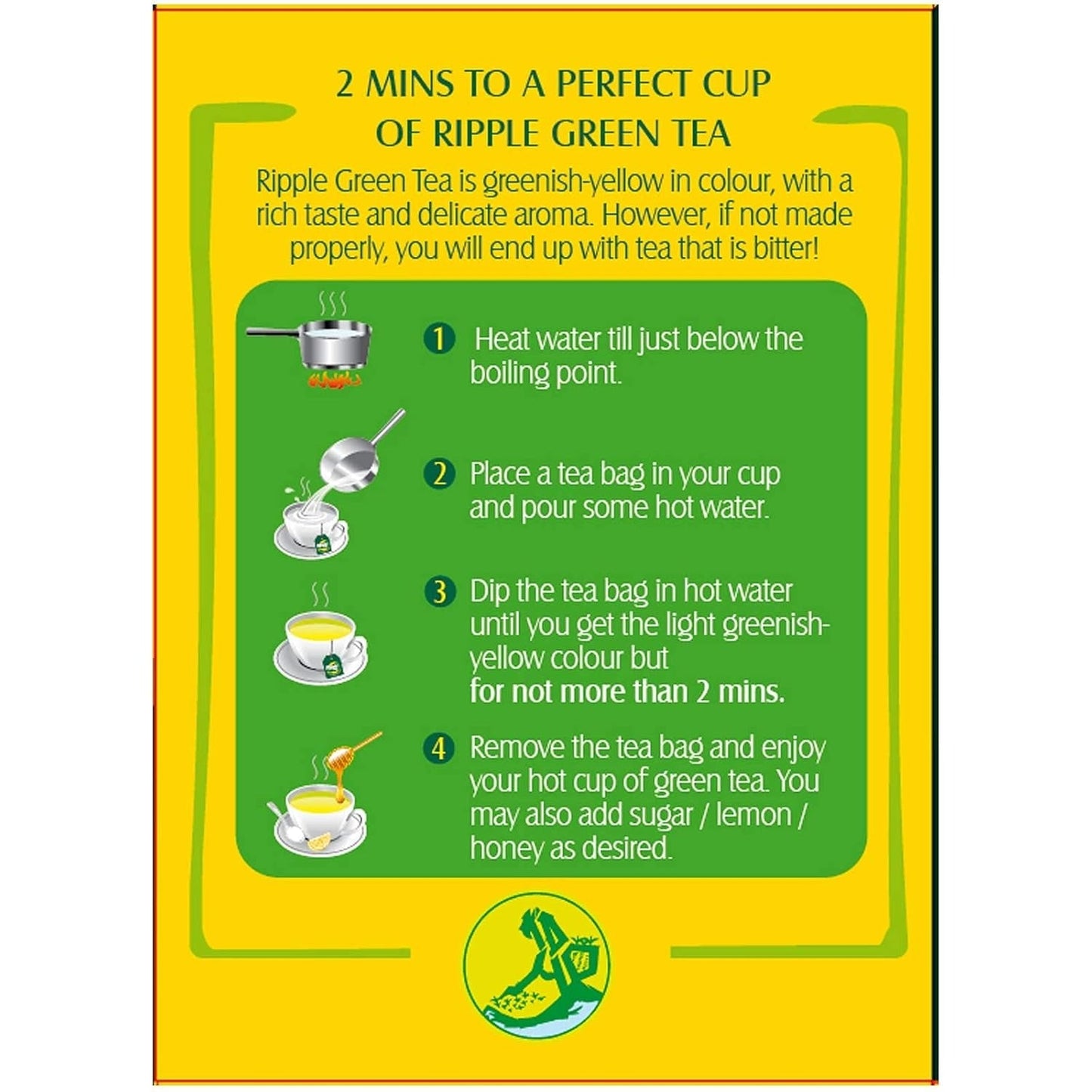 Ripple Green Tea Bags - 25 Tea Bags (1.3gm Each)