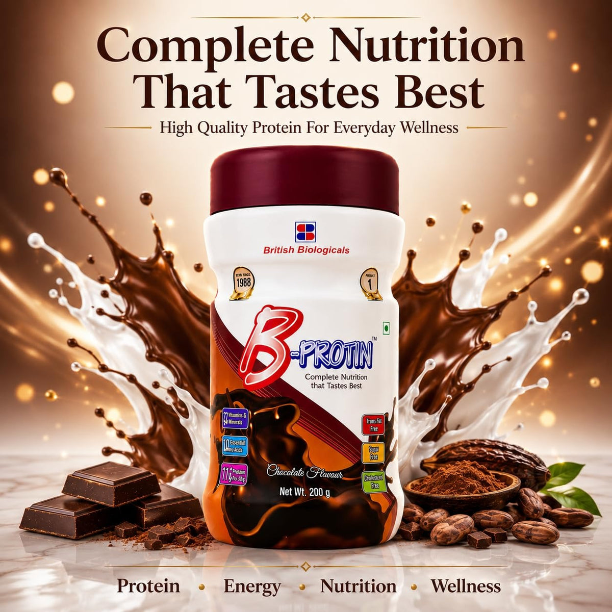 British Biologicals B-Protin Powder Chocolate Flavour