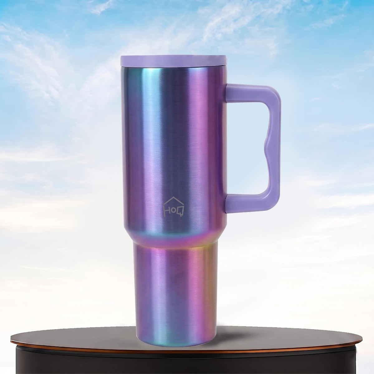 House of Quirk 1200ML Stainless Steel Tumbler with Handle & Lid - Aurora Prism
