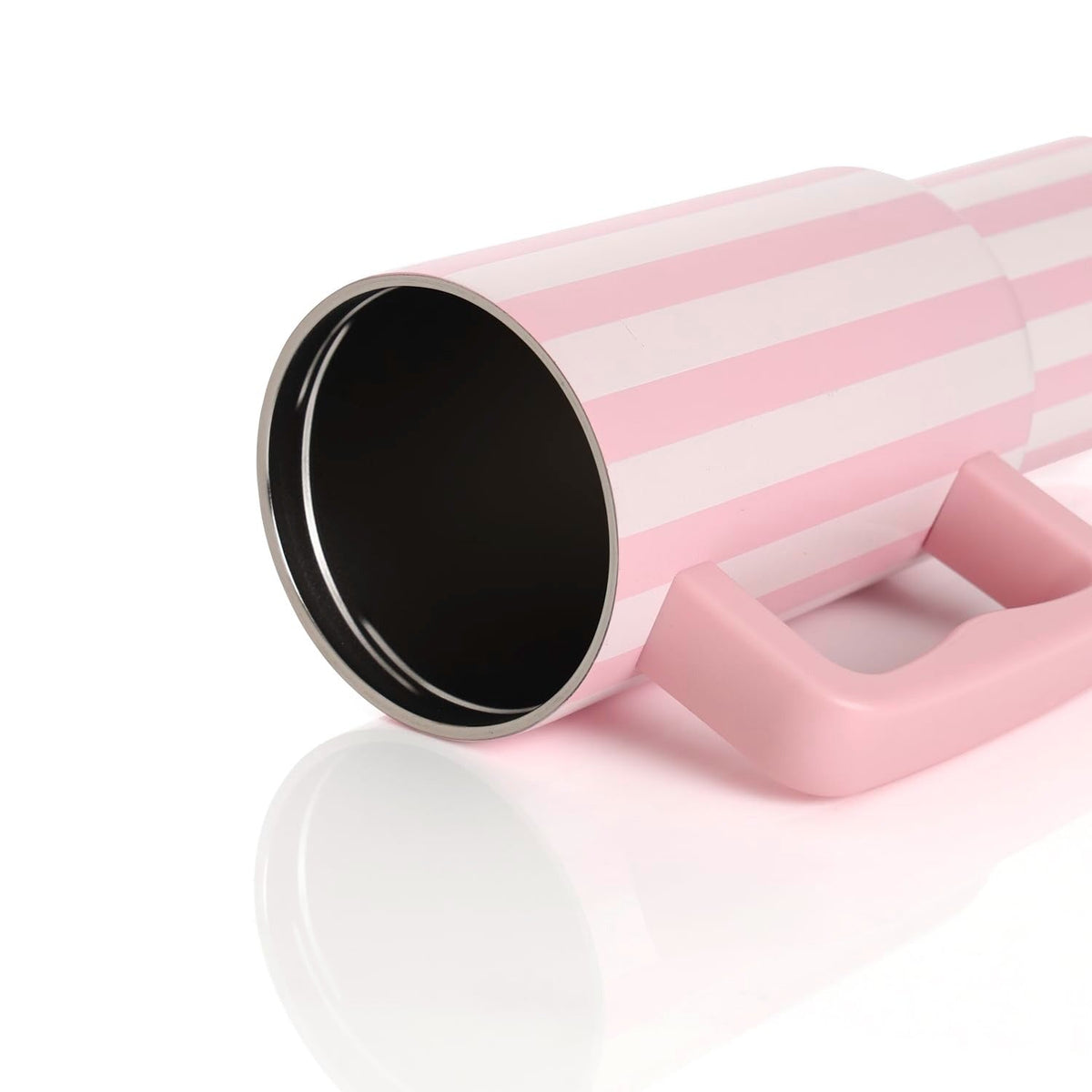 House of Quirk 1200ML Stainless Steel Tumbler with Handle & Lid - Rose Stripe