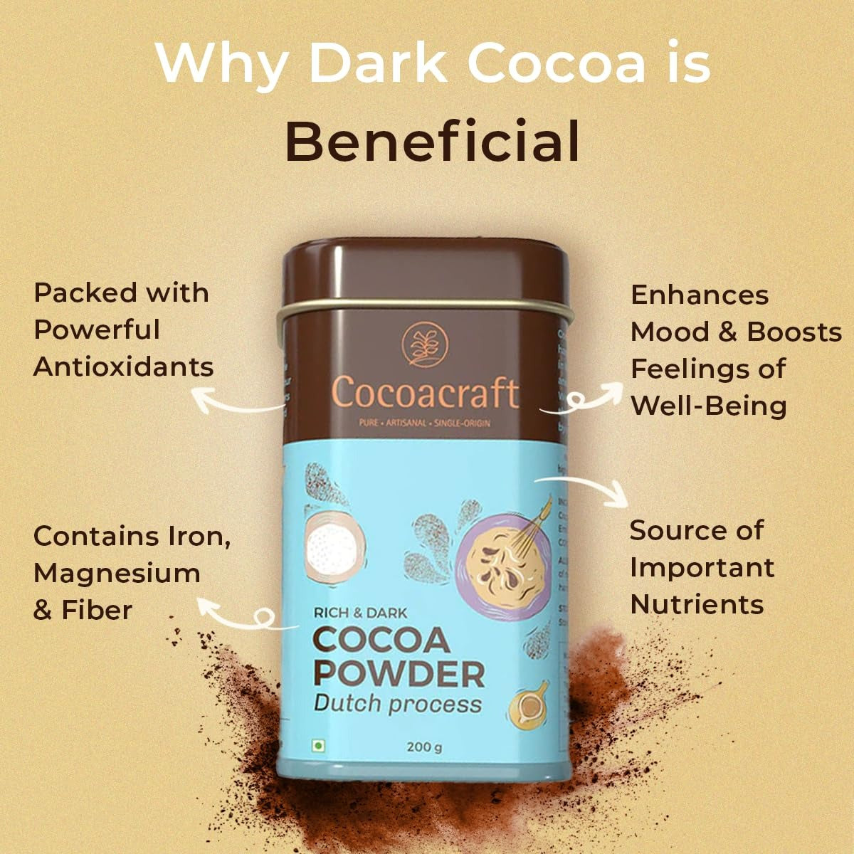 Cocoacraft Rich Dark Cocoa Powder - 200g