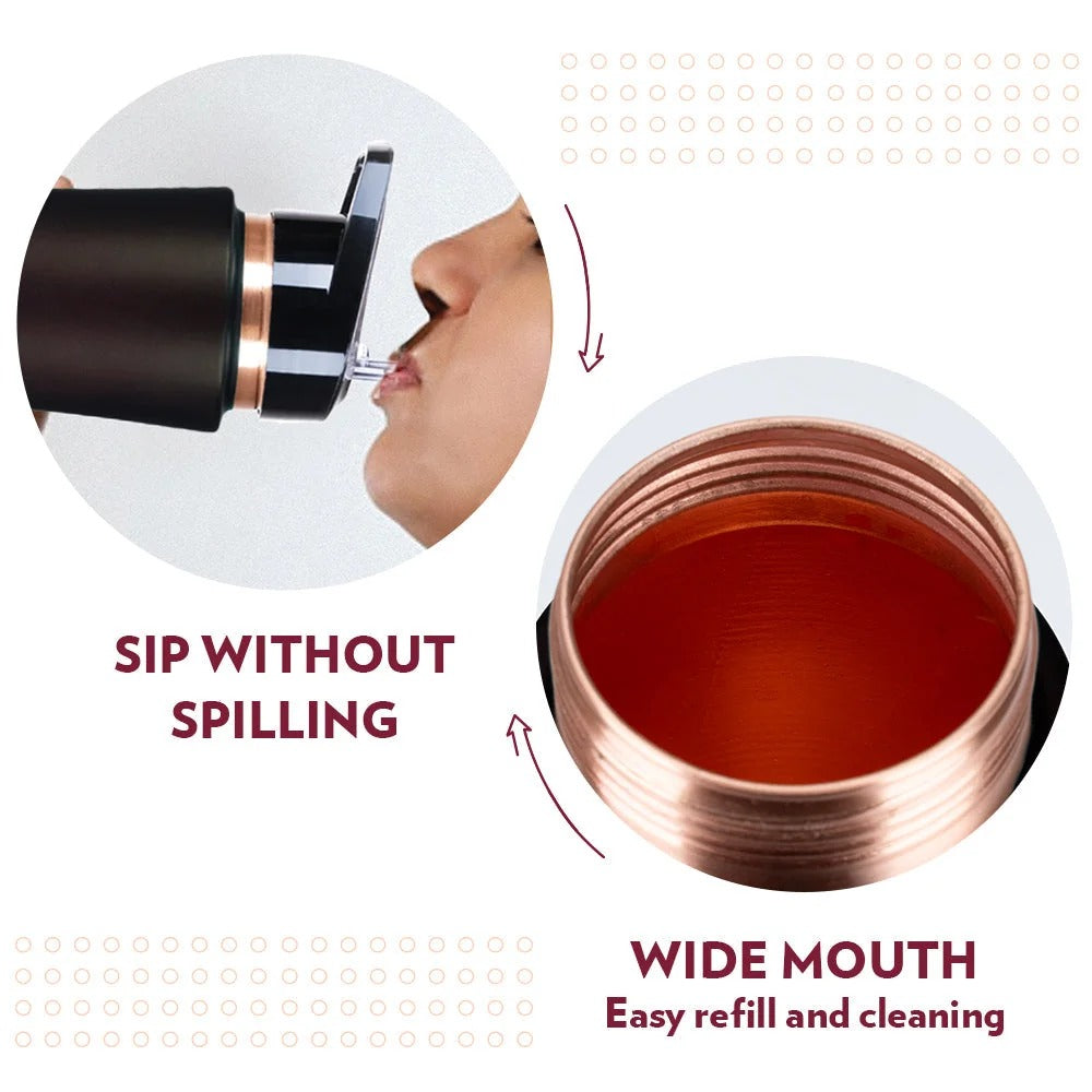 Borosil Sipper Copper Water Bottle Brown 750ml